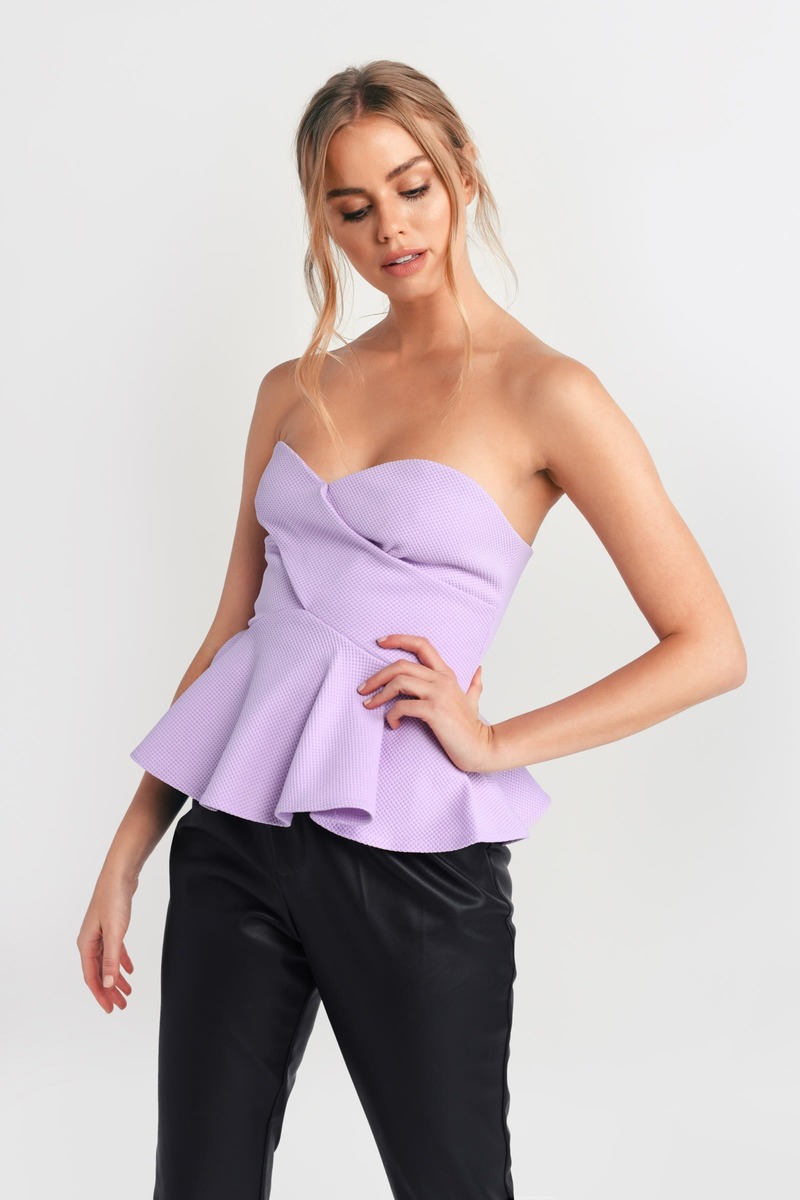Plumped Out Peplum Top in Lavender - $9 | Tobi US
