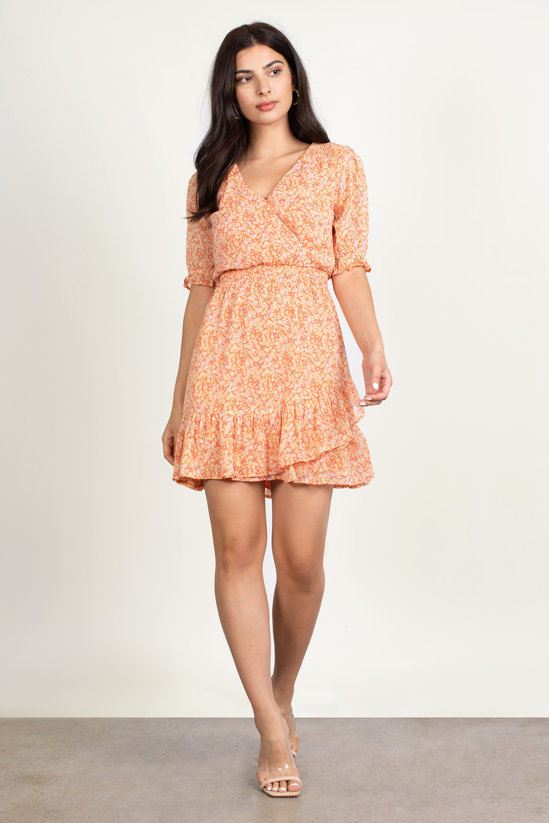 light orange dress