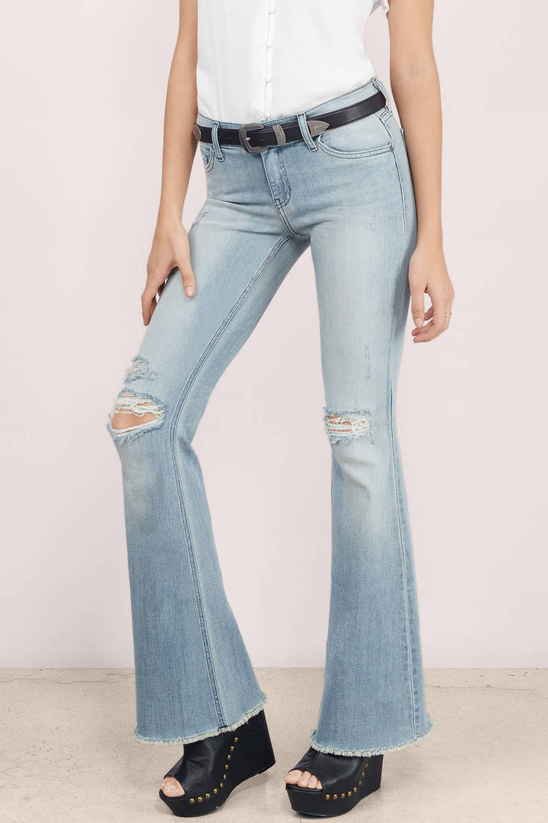 Stevie Flared Jeans in Light Wash - $32 | Tobi US