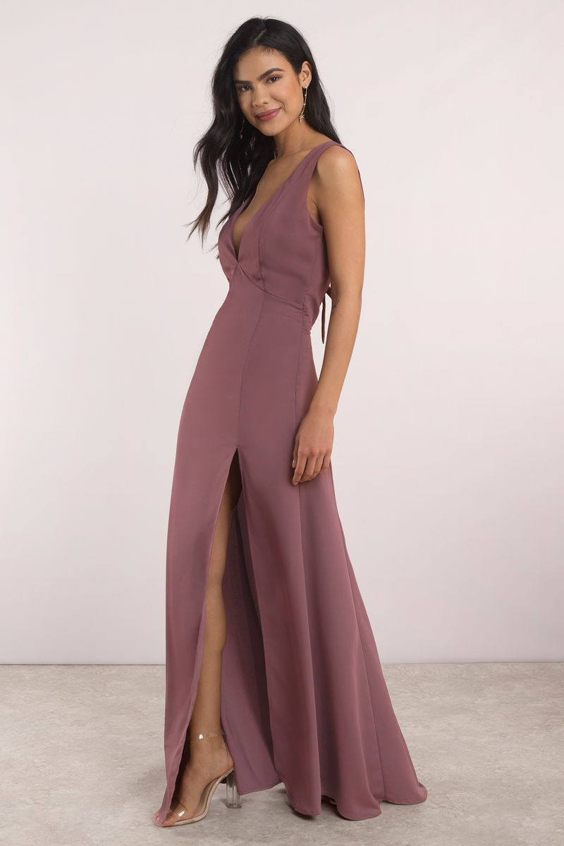 Cute Marsala Dress - Back Tie Dress - Front Slit Dress - $44 | Tobi US