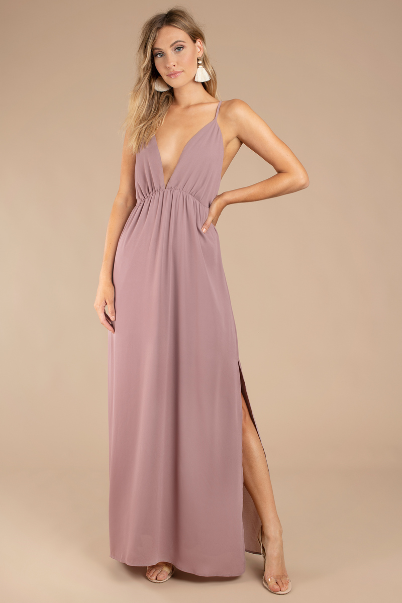 Elegant Dress - Mauve Dress - Pink 