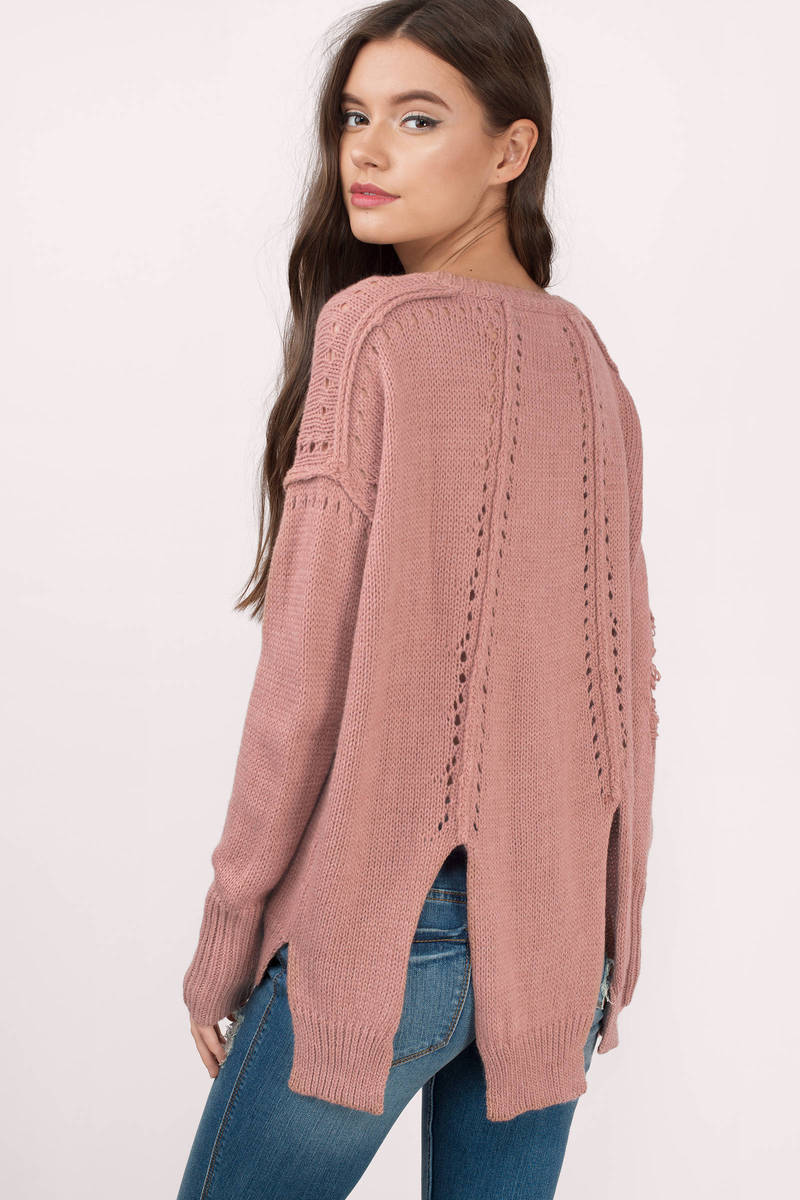 Mauve Sweater - Purple Sweater - Knitted Sweater - $90 | Tobi US