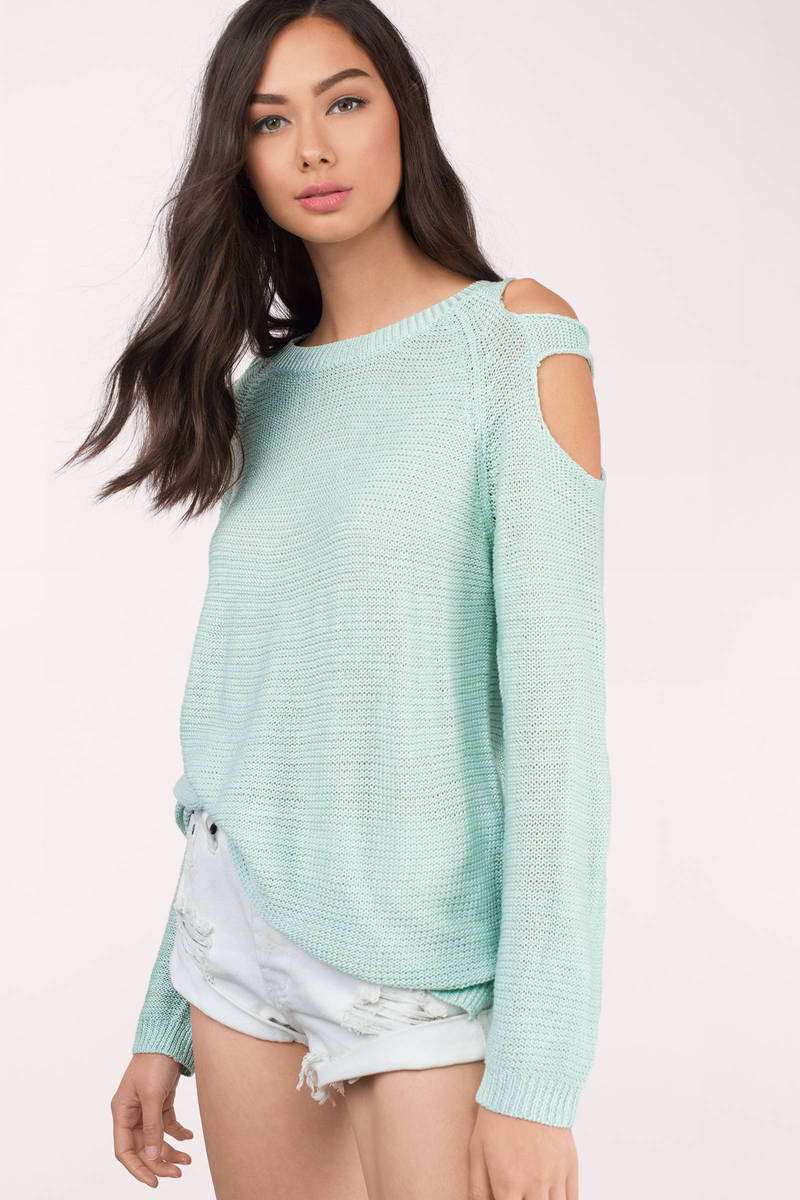 Mint Sweater - Crew Neck Sweater - Mint Knit Sweater - $9 | Tobi US