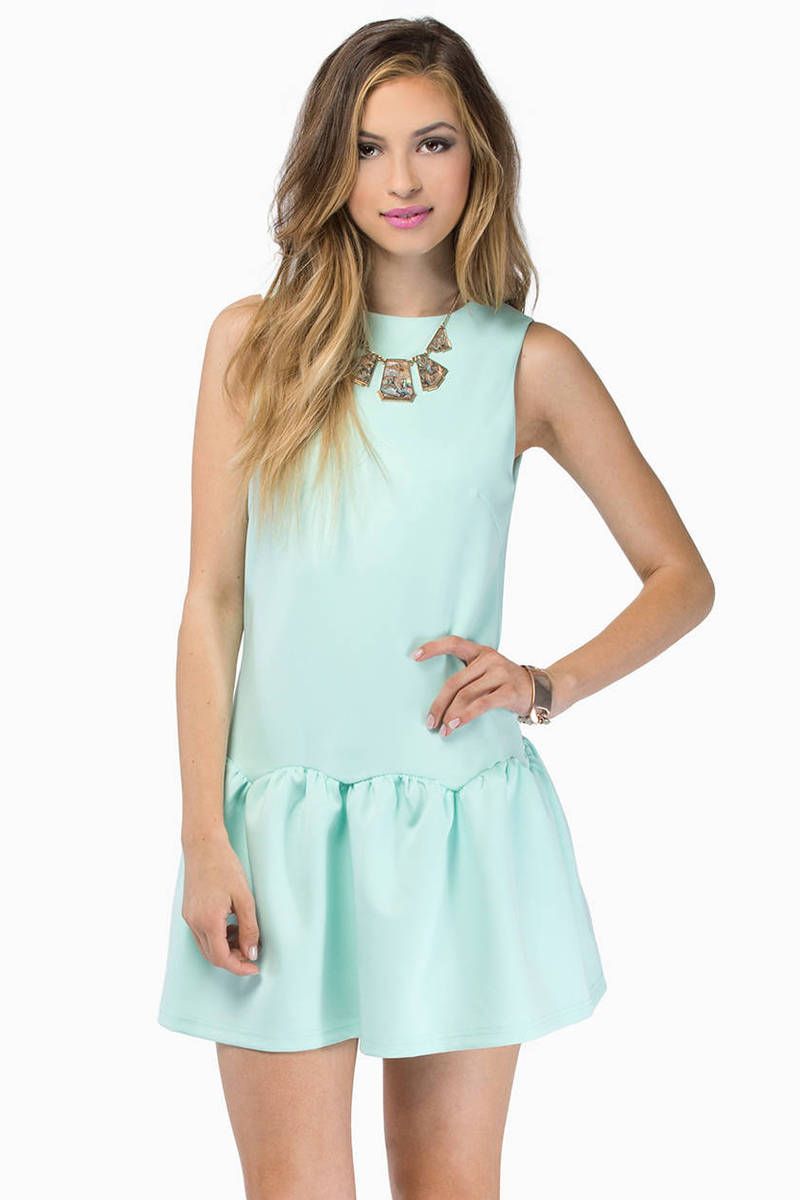 Ruffled Belle Dress in Mint - $64 | Tobi US