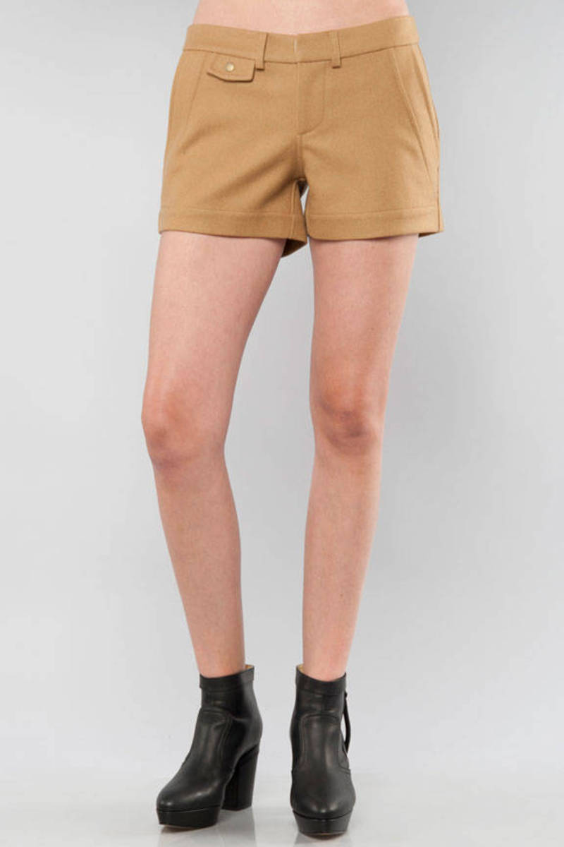 wool blend shorts