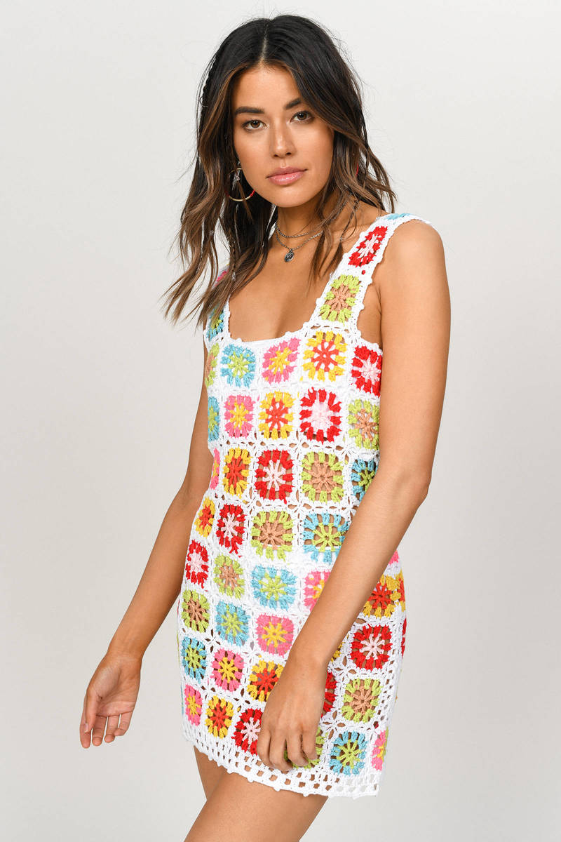 Jolie Multi Crochet Bodycon Dress - $74 