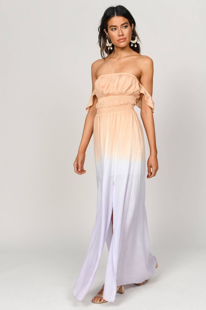 ombre maxi dress with sleeves