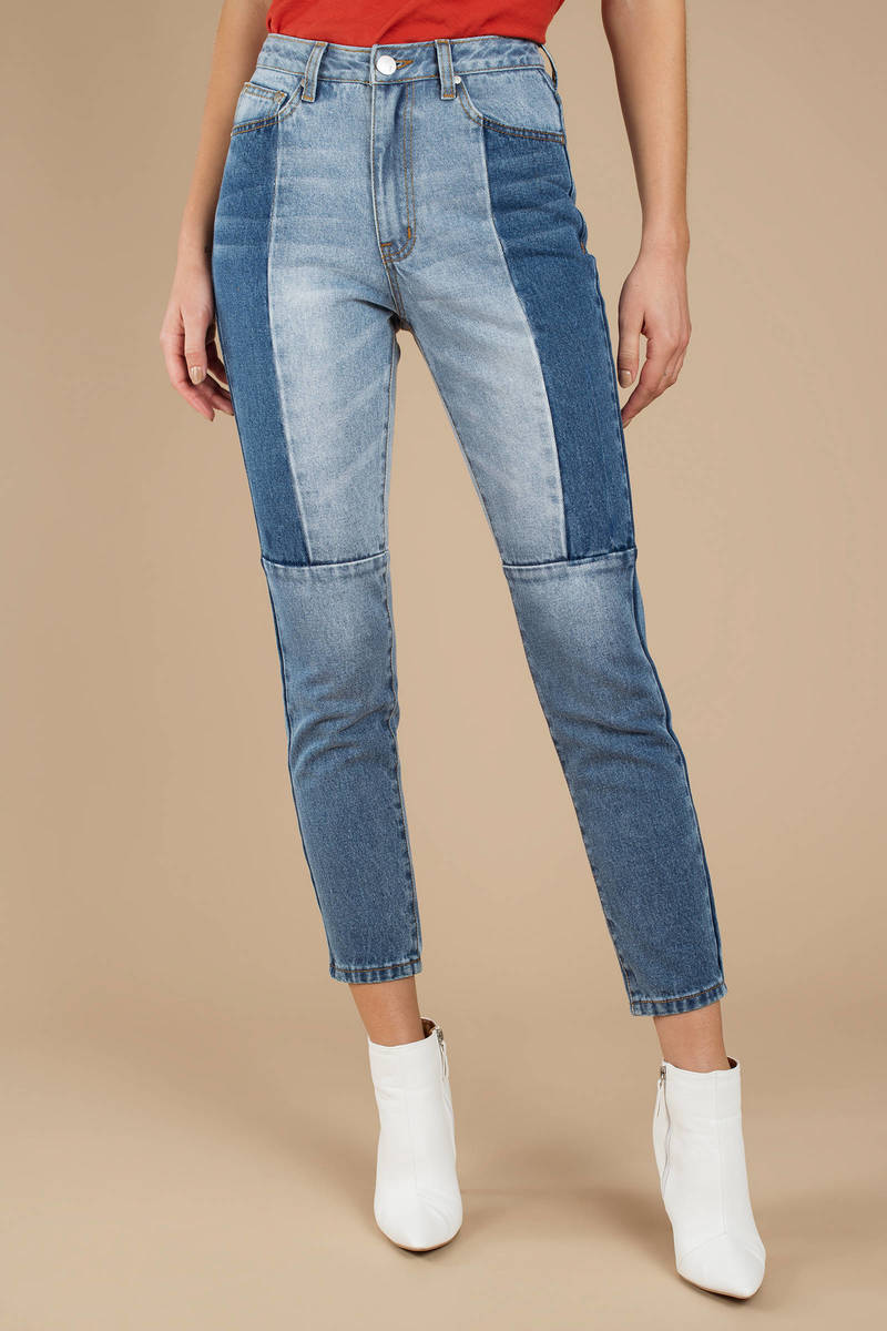 multi toned jeans