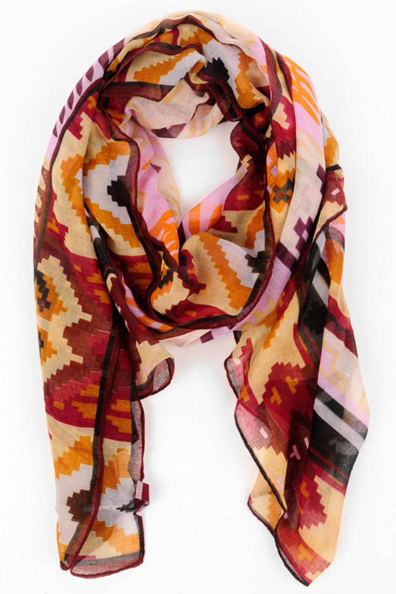 Raz Ma-Aztec Scarf in Natural Multi - $8 | Tobi US