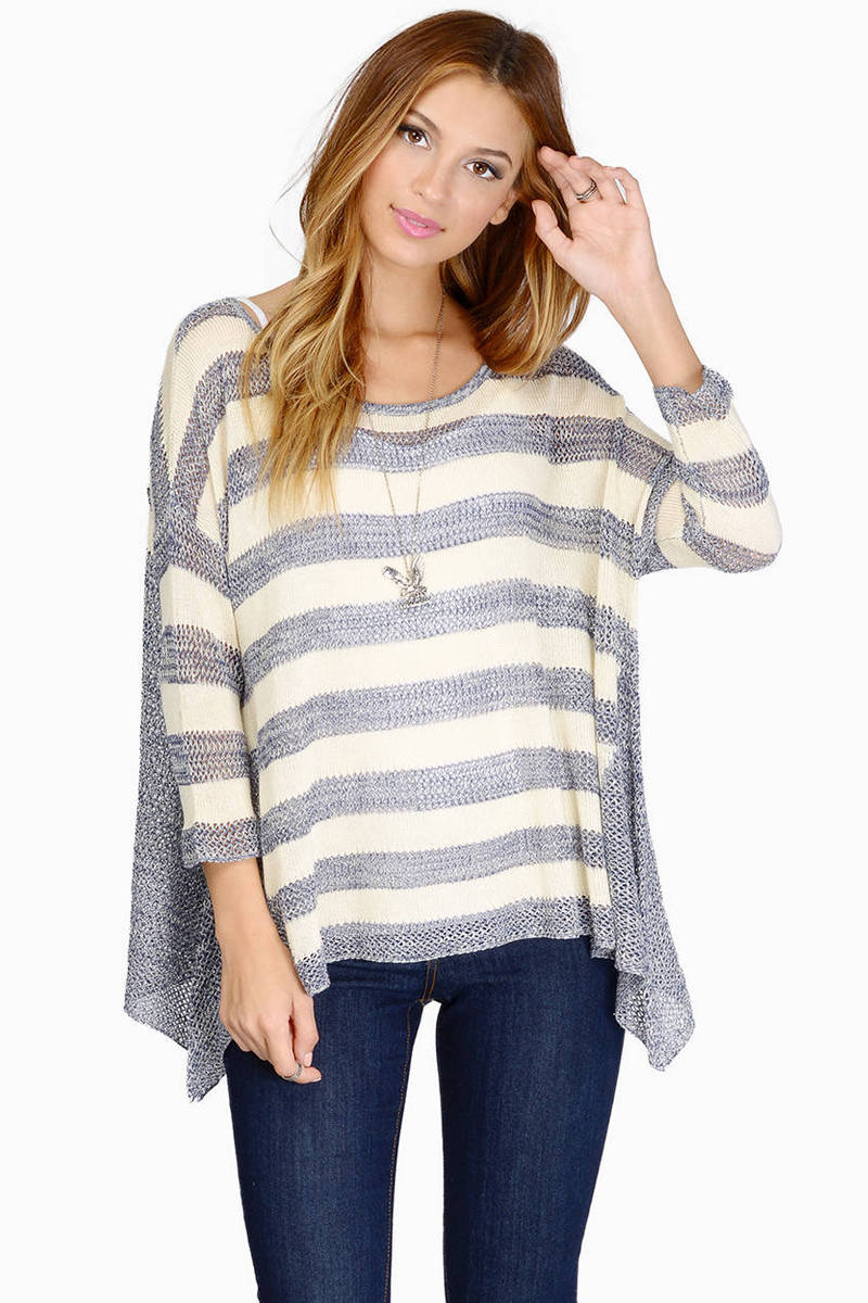 The Real Thing Sweater in Navy & Ivory - $60 | Tobi US
