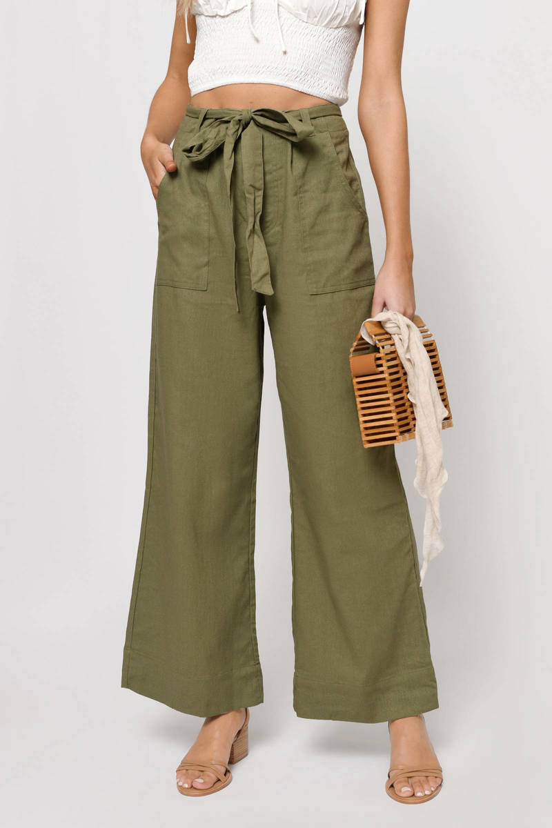 Casual Times Olive Wide Leg Pant - $98 