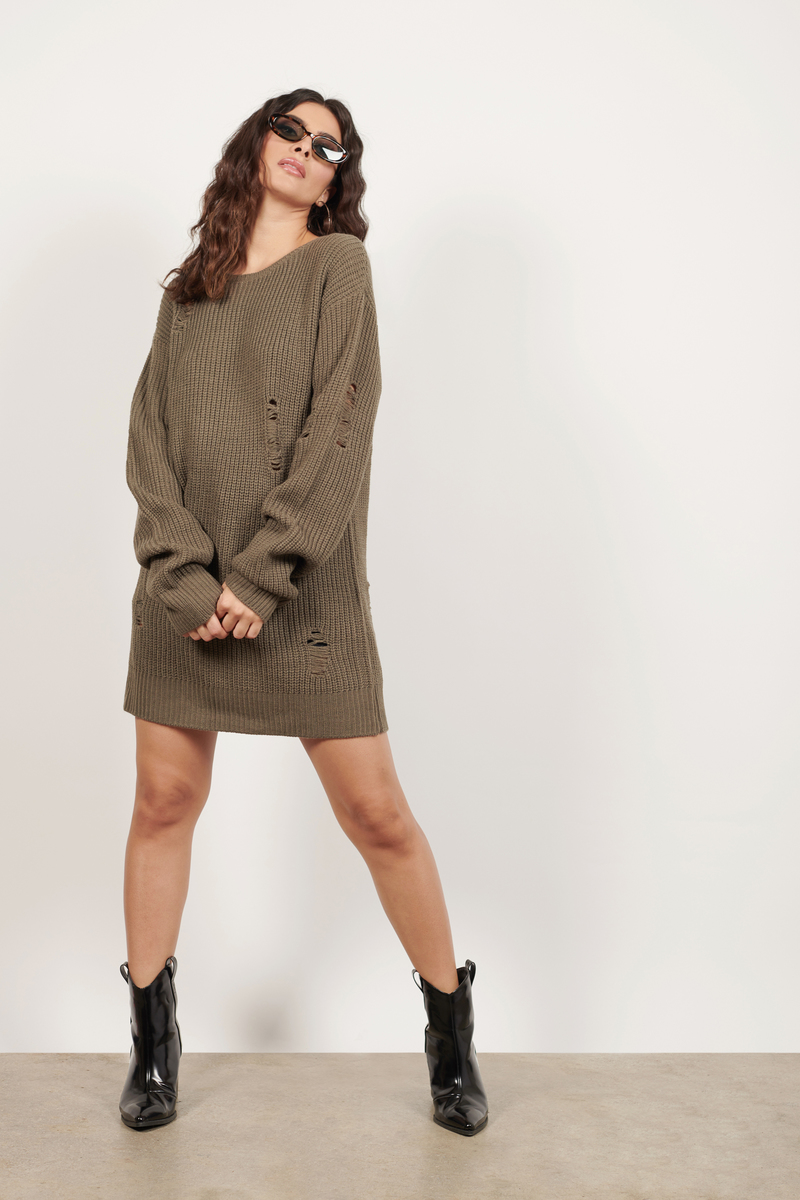 dark gray oversized sweater cardigan dress for women