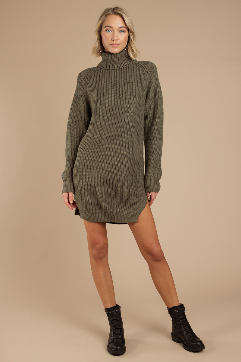 olive sweater dress