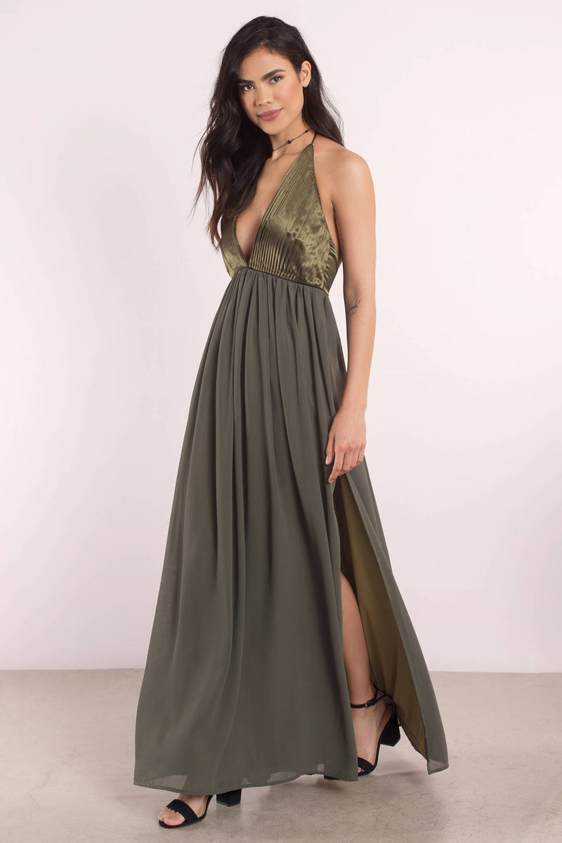 Cute Grey Dress - Deep V Dress - Heavenly Dress - Maxi Dress - $31 ...