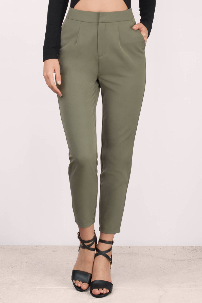 high waisted olive jeans