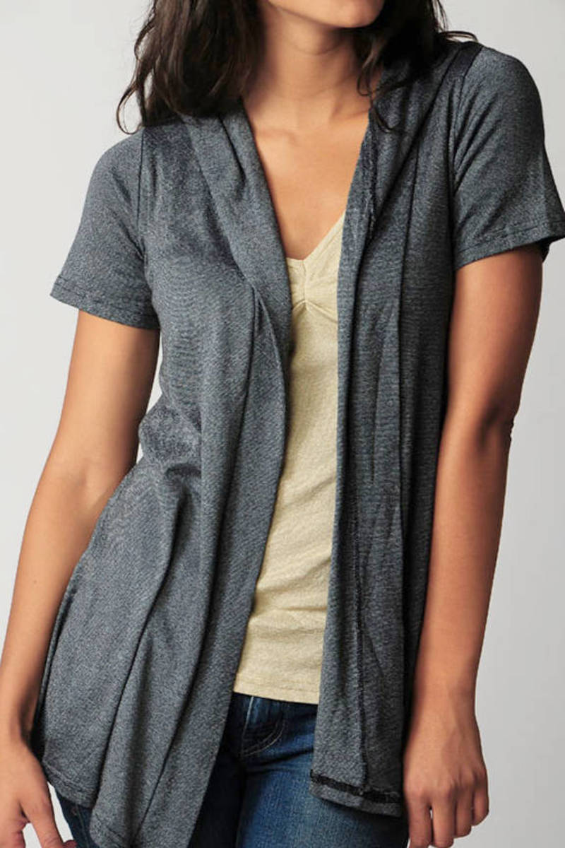 short sleeve hooded cardigan