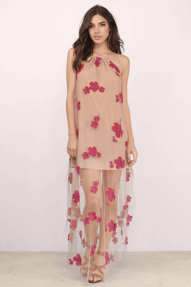 Trendy Pink Maxi Dress - Sleeveless Dress - $132.00