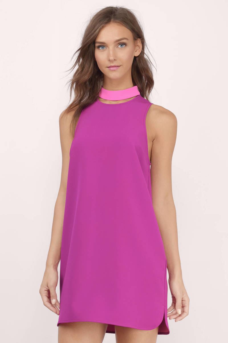 Cute Pink Shift Dress - High Neck Dress - Shift Dress - $17 | Tobi US