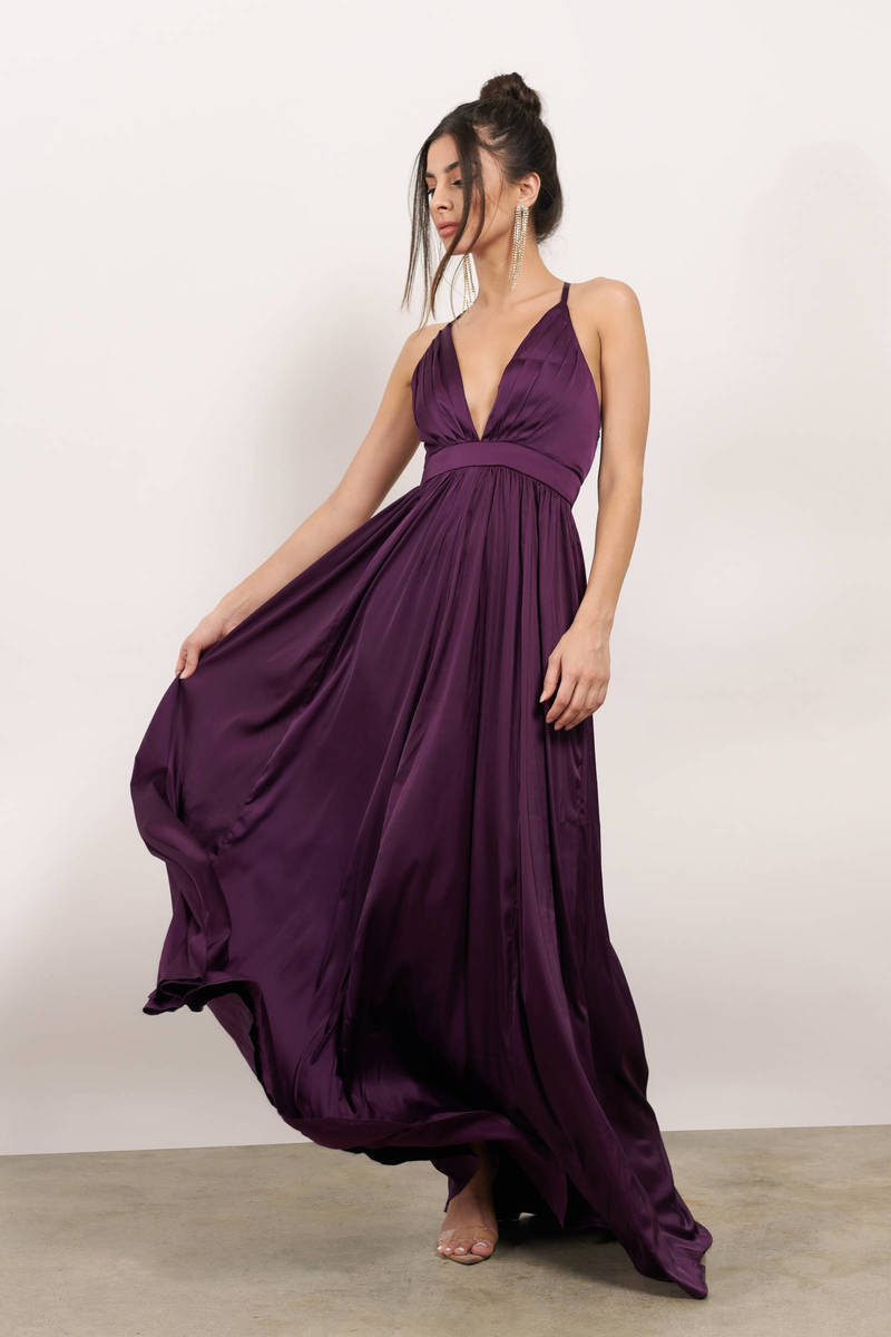 plum long sleeve maxi dress