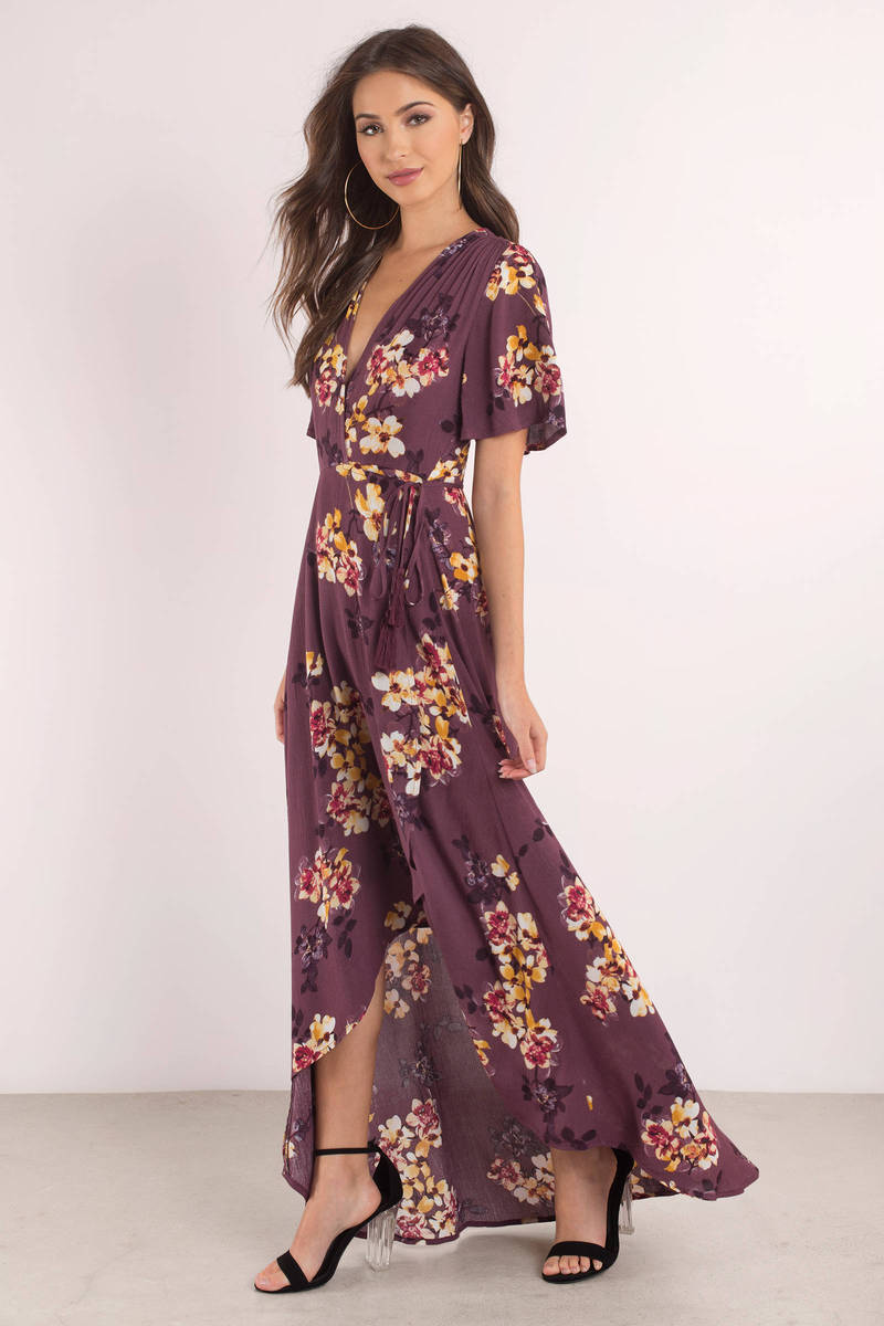 Wild Flower Plum Maxi Dress - $98 | Tobi US