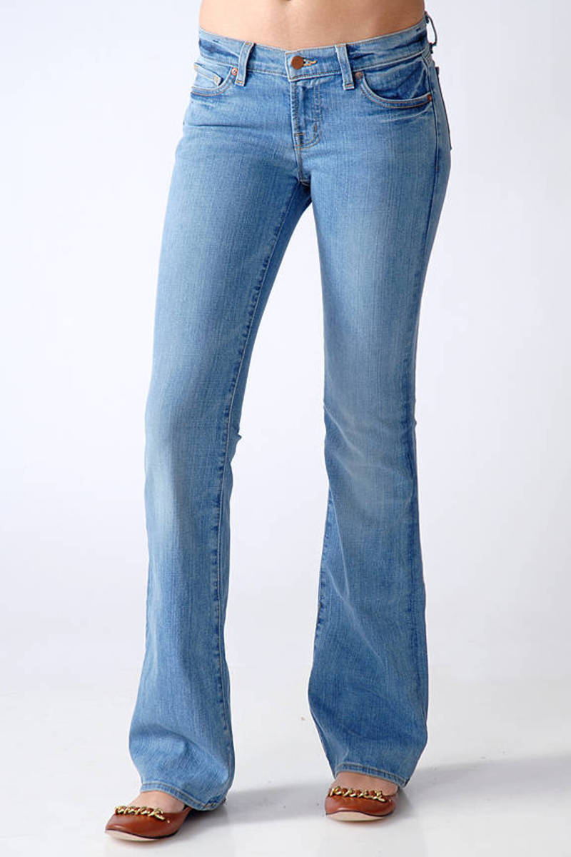 low rise bootleg jeans