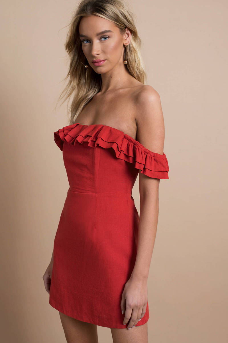 Red Off Shoulder Dress 