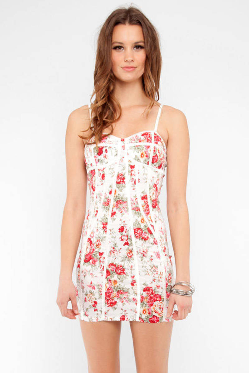 Bustier Floral Dress in Rose - $19 | Tobi US