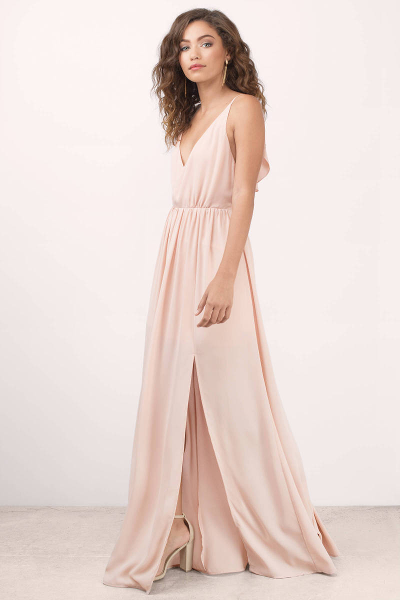 Cute Rose Dress - Plunging Dress - Rose Elegant Dress - Maxi Dress ...