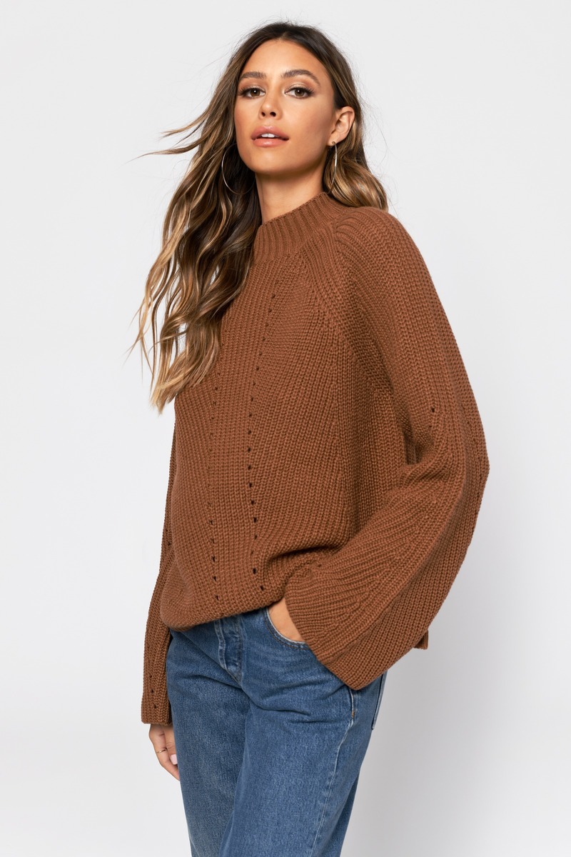mock neck wool sweater