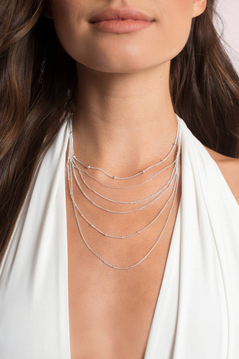 Ellie Layered Necklace in Silver - $22 | Tobi US
