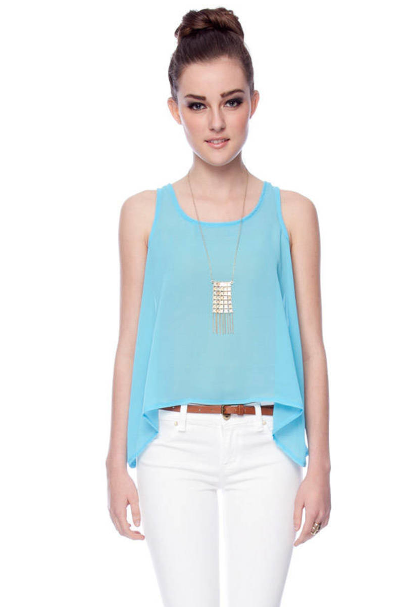 sheer sleeveless top