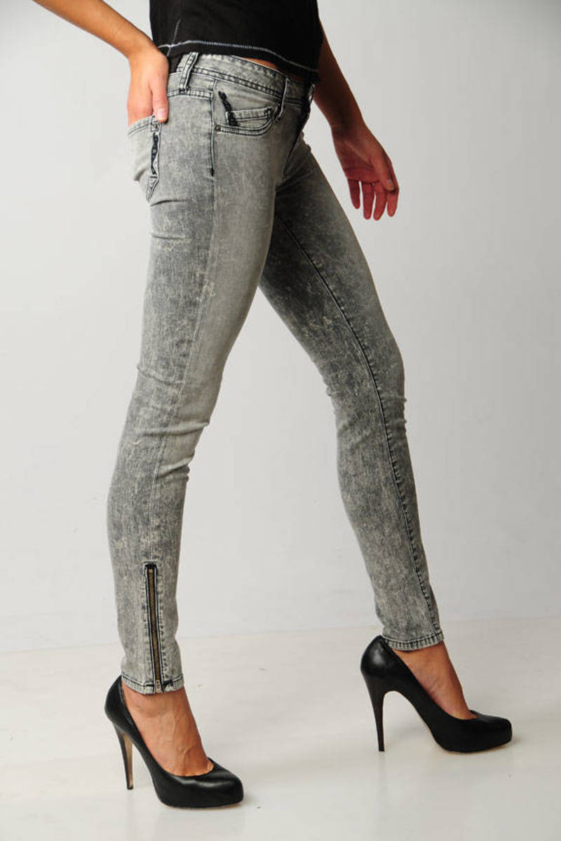 side zip skinny jeans