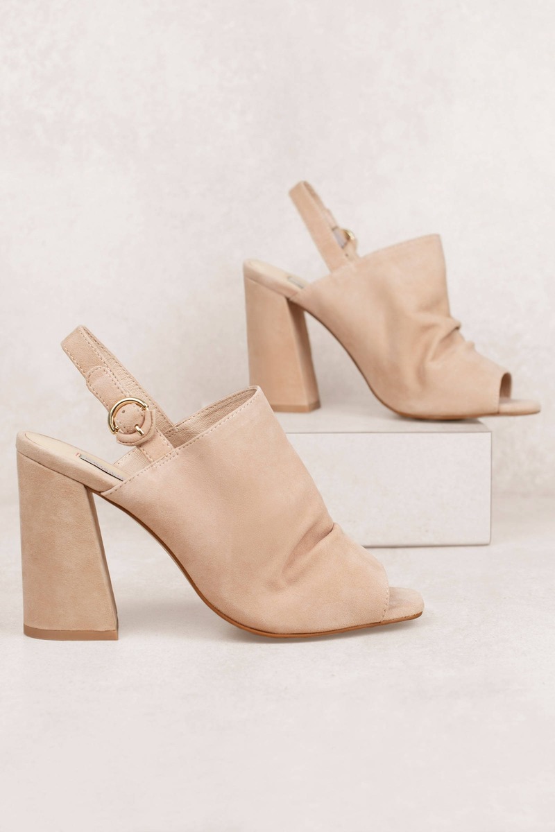 Nude Chinese Laundry Heels - Suede 