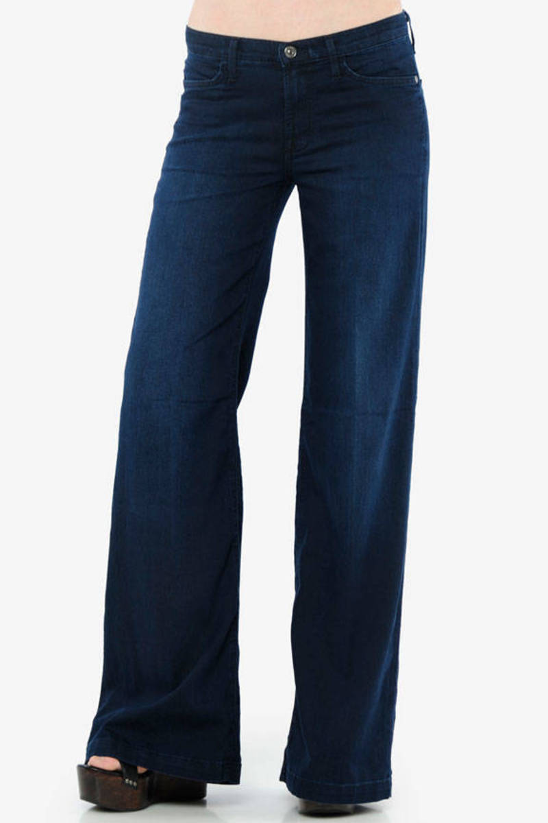 The Trouser Flare Leg Jeans in TBD Dark Featherweight - $50 | Tobi US