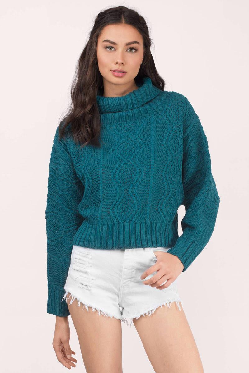 Teal Sweater - Blue Sweater - Cable Knit Sweater - Teal Top - $12 ...