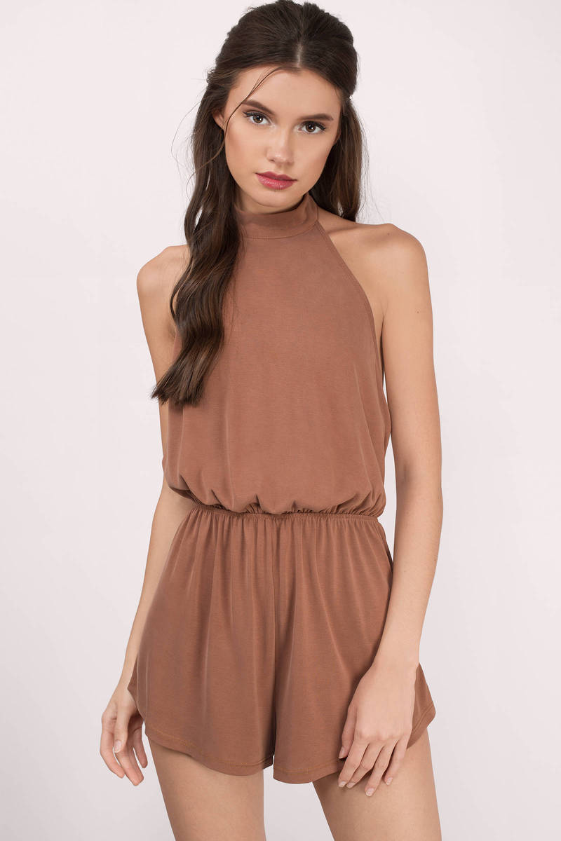 Cut Them Loose Halter Romper in Terracotta - $21 | Tobi US