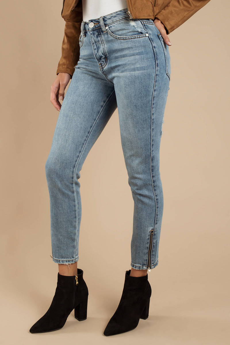ankle zipper jeans