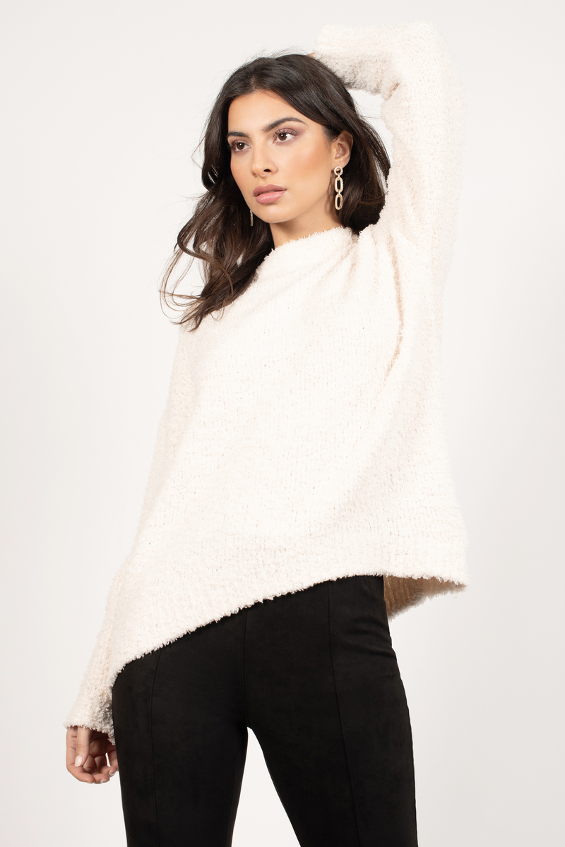 Alyn Fuzzy Sweater in White - $39 | Tobi US