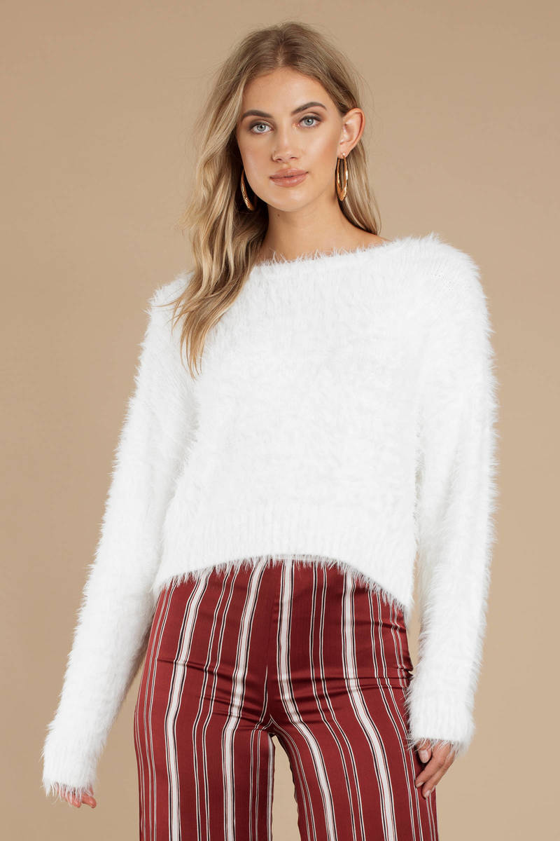 Australia white fuzzy wrap sweater shirts for women leopard print