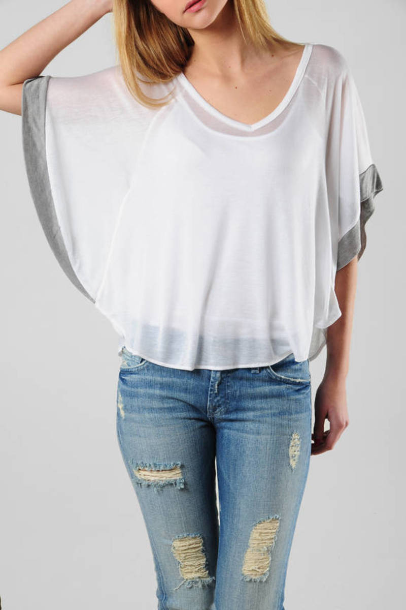 white batwing top