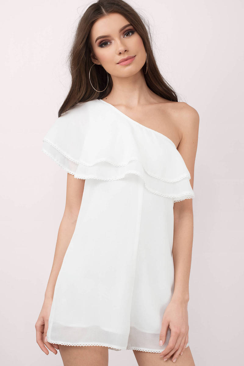 Cute White Romper - One Shoulder Romper - White Romper - $19 | Tobi US