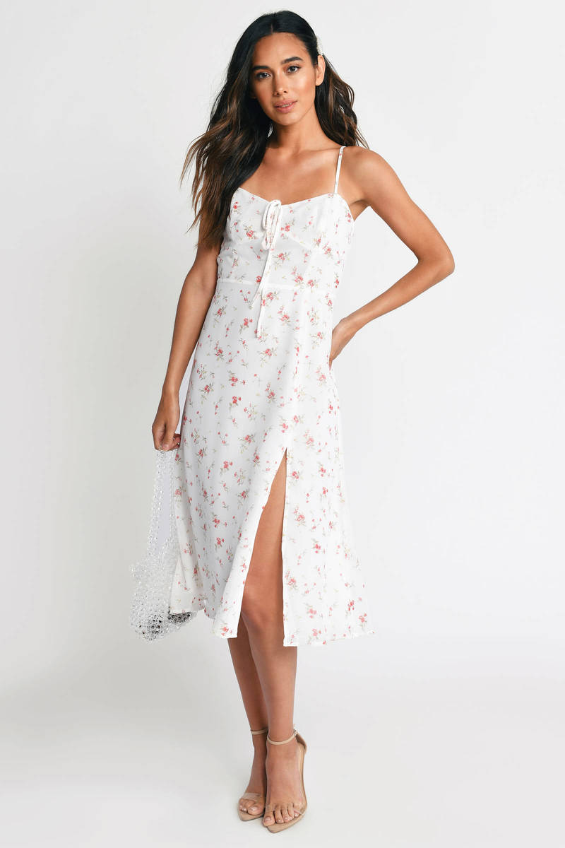 white floral print dress