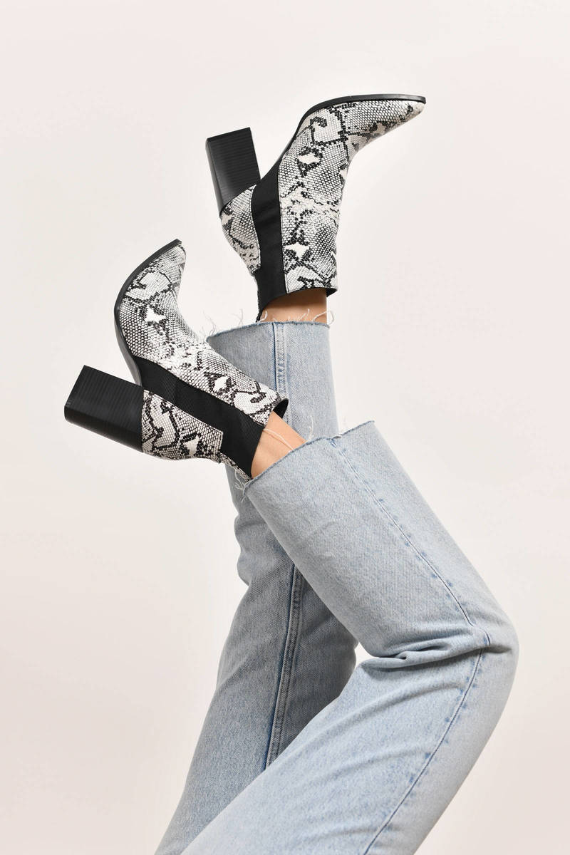 snakeskin ankle boots womens