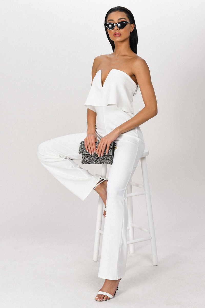 white formal jumpsuit