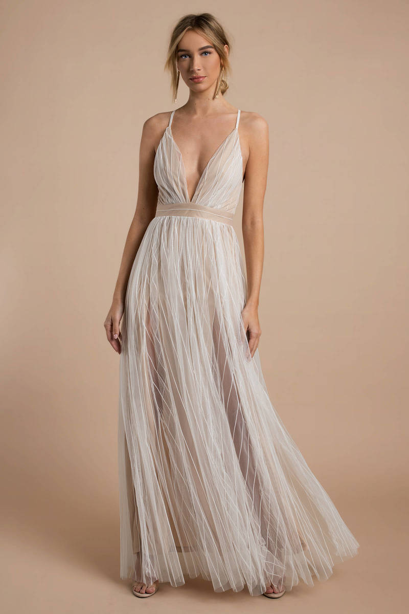 lace tulle maxi dress