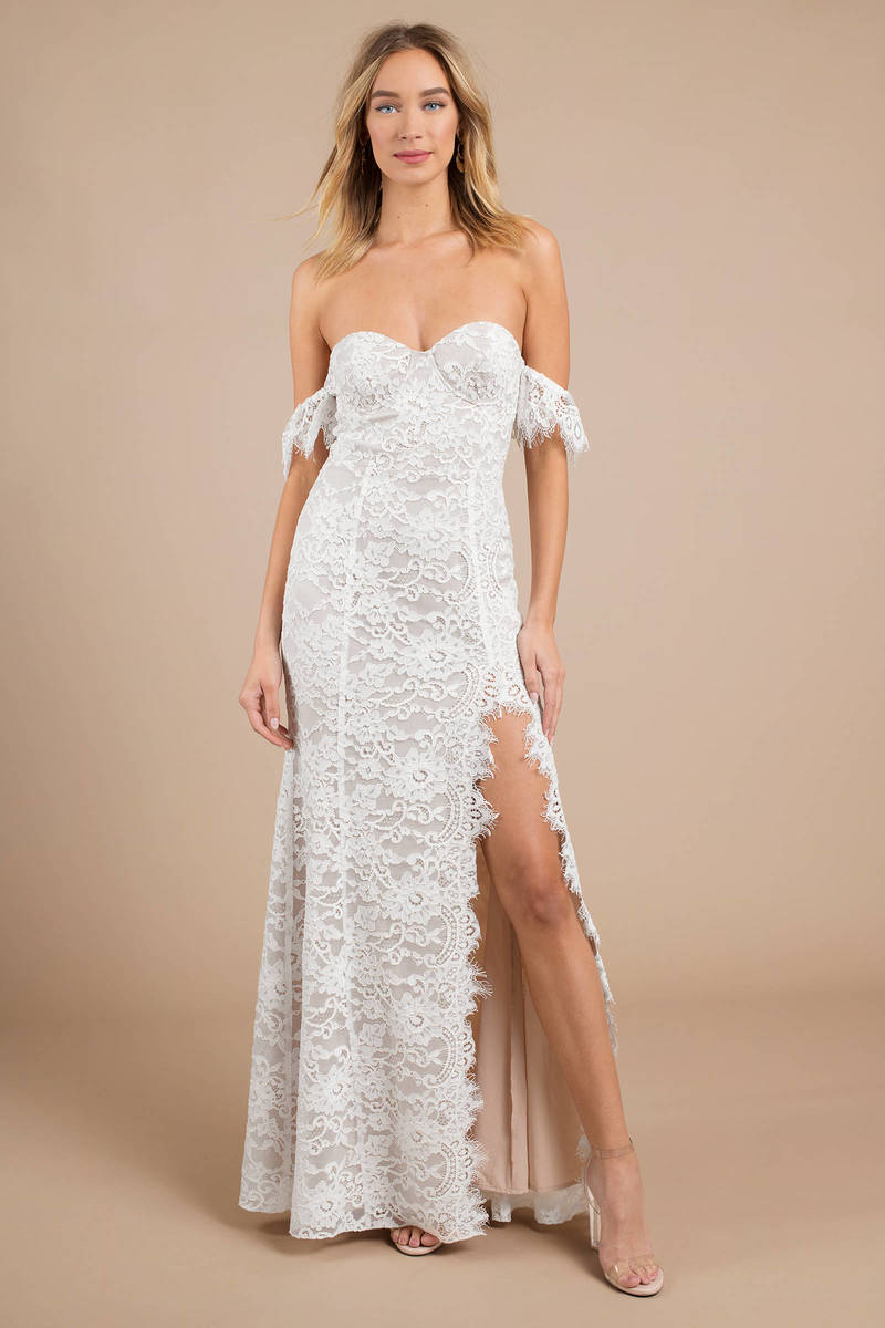 next white maxi dress