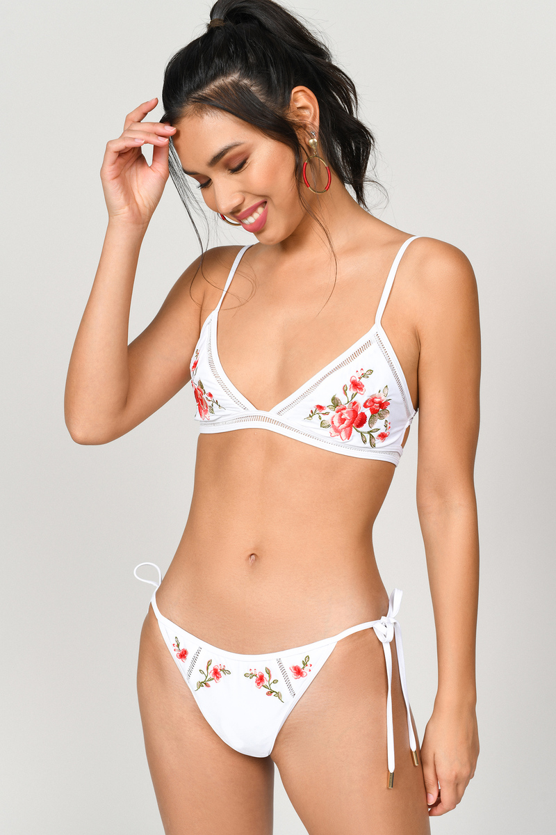 white floral bikini