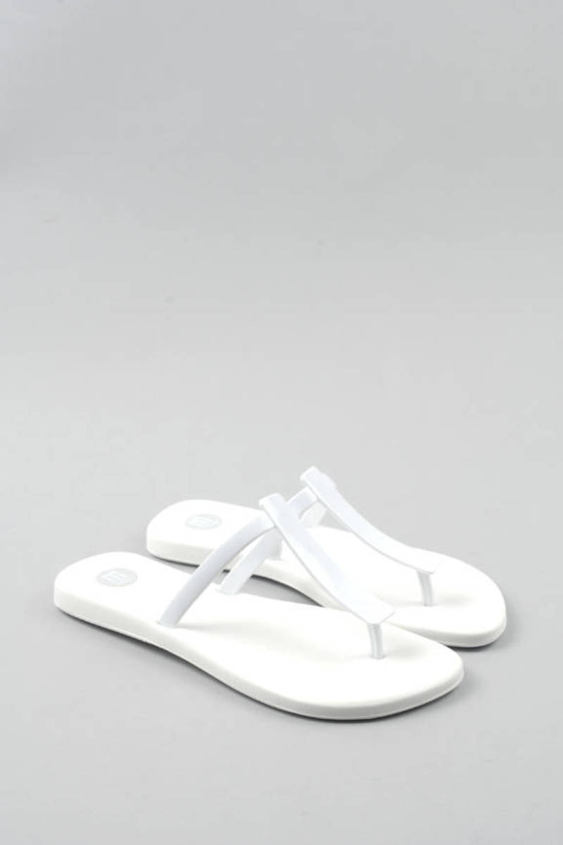 cute white flip flops