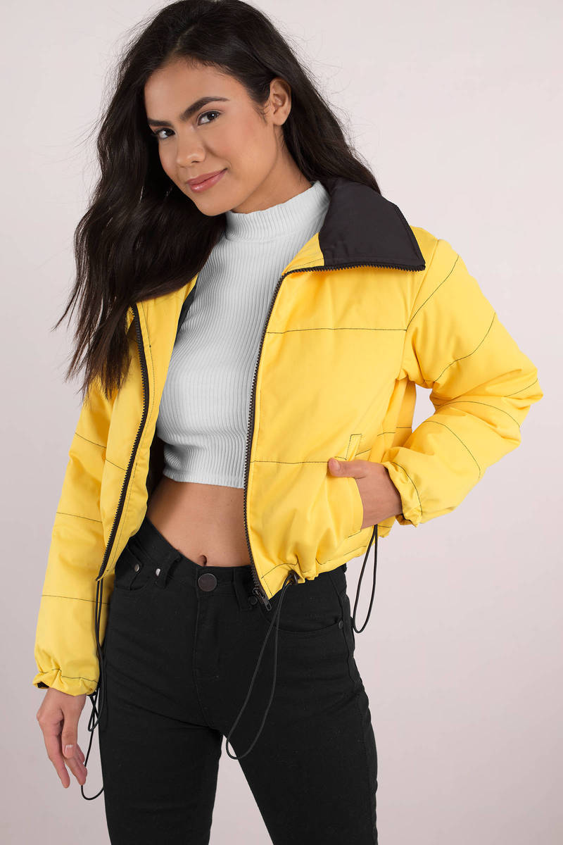 yellow short jacket