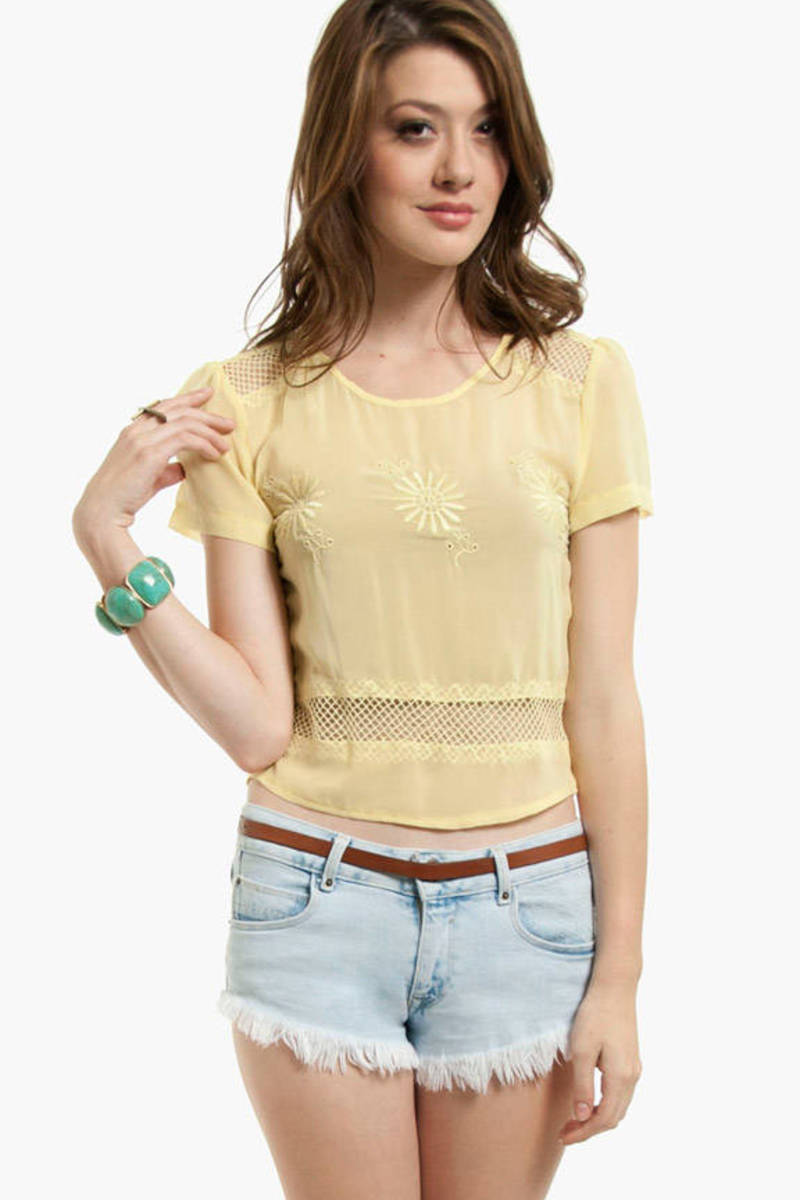 yellow sheer top